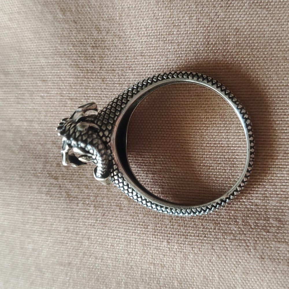 STERLING SILVER DRAGON RING - Picture 5 of 7